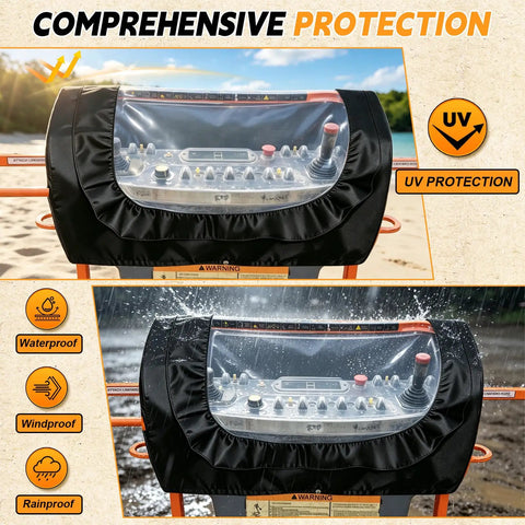 Tough As Nails 600D Control Panel Cover For JLG Boom Lifts Pre2015, showing waterproof black cover with clear window.