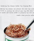 Soldering Iron Tip Cleaner Wire With Brass Sponge For Cleaning Soldering Iron Heads And Tips in a metal container