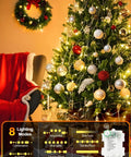 Christmas tree with 4 Pack 100 LED Fairy Lights Battery Operated With Remote 33Ft Waterproof Twinkle String Lights With Timer And 8 Modes