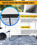 Heavy Duty EV Charger Cable Protector with Handle for Garage Door Gap, rubber cord cover under garage with Tesla charging