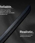 Close-up of black polypropylene blade of Black Polypropylene Training Short Sword With Mokume Wakizashi Style Grip 23 and a Half