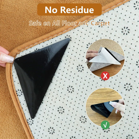 Applying Eight Pack Non Slip Rug Gripper Pads For Hardwood Floors And More No Fuss Double Sided Reusable Washable Carpet Grippers