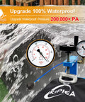 Heavy Duty Waterproof Patio Furniture Covers For Table And Chairs Set All Weather Protection UV Resistant No Tears Or Fading 110 Inch Long By 84 Inch Wide By 28 Inch High Durable 420D Fabric with waterproof pressure gauge illustration