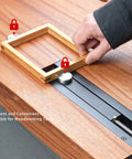 Workhorse Woodworking Bench Tail Vise Built Like A Tank Solid Aluminum End Clamp With Stainless Screw For 20 MM Holes securing wood block.