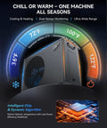 Heavy Hitter Ice Bath Water Chiller And Heater With Smart Touchscreen for gym recovery showing temperature range and cooling functions.