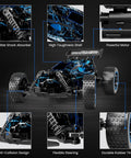 Durable And Rugged 1:18 Scale 2WD RC Car For Kids With LED Lights USB C Charging 2.4GHz Remote Control and flexible features