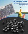 Removable Split Shot Weights For Fishing 1.8G 60Pcs Round Lead Sinker Set displayed with fish and packaging.