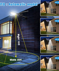 Beast Mode Bright 1000W LED Solar Street Light illuminating outdoor area with remote control, showing brightness levels and coverage.