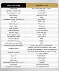 Red Crosshair Laser Module 650nm Eye Safe Class 1 With APC Driver D9 By L26mm 2.6 To 6 VDC Operation 0 To 1 Meter Working Distance Laser Head For Precise Targeting And Budget Friendly DIY Projects. Specifications table showing brass 9x26mm module