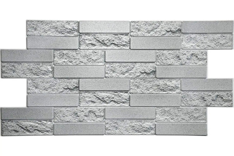 Grey Faux Cement Brick PVC 3D Wall Panel Dope Textured Accent Wall Kit showing textured design for interior use.