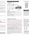 108dB Car Alarm System With 2 in 1 Vibration Sensor And Red Light Warning Wireless Remote Anti Theft Vehicle Alarm For RV SUV And Truck Magnetic Install Design For Quick Setup Loud Alarm And Visual Alert That Scares Off Thieves instruction manual pages with remote and sensor diagram
