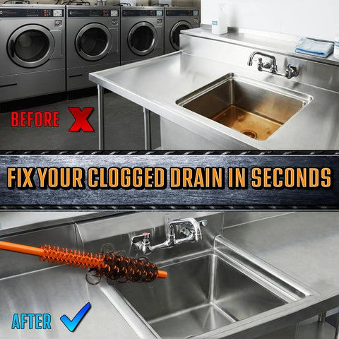 Heavy Duty Professional Killer Slick 360 Rotating Drain Snake For Snagging Stubborn Hair Clogs Inside Bathroom Sink Shower Tub And Floor Drains With Flexible Coiled Cable For Easy Pull Out before and after sink drain cleaning