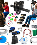 Backyard Zipline Kit For Kids And Adults Up To 400 Lbs With Quick Tighten System Removable Trolley Seat Spring Brake Heavy Duty
