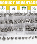 240 Piece Terminal Block Screw Set In 12 Sizes With Nickel Plated Carbon Steel And Square Washers M3 To M5 Dryer Terminal Screws For Quick Wire Fixes And DIY Wiring Projects, assorted screws in organizer