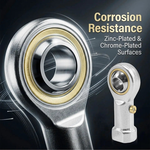 Four Pack PHSB4 Steel Rod End Bearings with 1/4 Inch Bore and 1/4-28 Right Hand Female Thread Pre Lubricated for Hydraulic Cylinders CNC Machines.