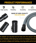 Upgrade 1-7/8 Inch By 7 Foot Wet Dry Vacuum Hose With Universal Inlet Fit And POS-I-LOCK Connection, flexible polyethylene material