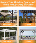 Beefy 45 Degree Angle Support Bracket For Outdoor Shelters And Wall Cabinets in restaurant, porch, courtyard, and lawn settings.