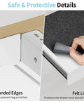 Kick Clutter To The Curb With This Sleek White Slide Out Under Desk Drawer Featuring Smooth Ball Bearing Slides And Solid Carbon Steel Build For Tidy Home Office Storage showing rounded edges and felt liner.