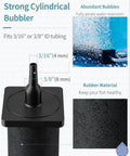 Diagram showing 16 Inch Air Stone Cylinder Diffuser for big tanks with bubble effect and rubber material detail.