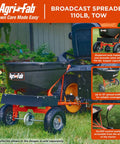 Tow Behind 110 Lb Lawn And Garden Broadcast Spreader For Seed Fertilizer Salt Ice Melt With Easy Flow Control From Riding Mower