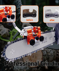 Manual Chainsaw Sharpener Set With Durable Clamp Portable Hand Crank Chain Grinder For All Standard Chainsaws
