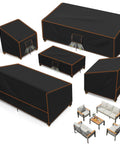 5-Piece Outdoor Patio Furniture Cover Set For All-Weather Protection, Waterproof 420D Material, Tear-Resistant, UV Fade Shield