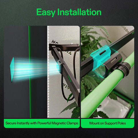 Lumaray Four Bar LED Grow Light Bars 16 Inch Full Spectrum Side Lighting with Magnetic Mounts in Grow Tent