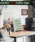 Wood K Cup Holder For Countertop And Kitchen, Farmhouse Decor With Coffee Bar Vibe next to a coffee machine on a countertop