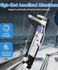 Sailboat Rigging Tension Gauge With Hands Free Clamp On Design For Solo Rigging, anodized aluminum on sailboat cable