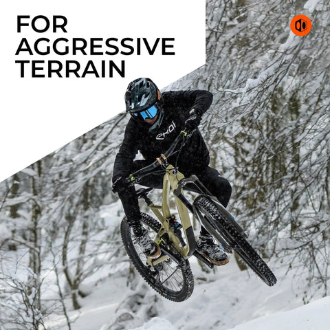 9 X-Wide Rear Derailleur For Mountain Bikes With Rugged Hanger Non Direct Mount Gloss Onyx Black Finish Sealed Bearing Pulleys Featuring 3D Forged Linkages Carbon Nylon Knuckle Pivot Tech Cable Stay Tri Pack Clutch on aggressive terrain