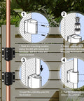 American Made Full Aluminum Non-Rust Deck Umbrella Mount, Heavy Duty Metal Base Stand, 2 Piece Outdoor Umbrella Holder installation guide