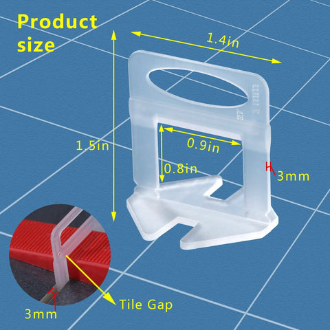 DIY Friendly Tile Spacers And Leveling Clips Set, 2000 Pcs 1/8 Inch Spacers For Ceramic And Stone Installation product dimensions