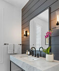 Black Indoor Wall Sconce Light Fixture With Cylinder Glass Over Mirror For Vanity Bedroom Kitchen Sink Hallway And Living Room Modern Dope Bath