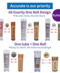 Ultimate 5 In 1 Coin Counter And Sorter Tube For US Coins displayed with coin rolls and tubes.