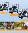 28 Mile Range Electric Golf Cart With 60V Lead Acid Battery And 13 Inch All Terrain Tires Heavy Duty 440 Lb Capacity in single, two, and three-player modes.
