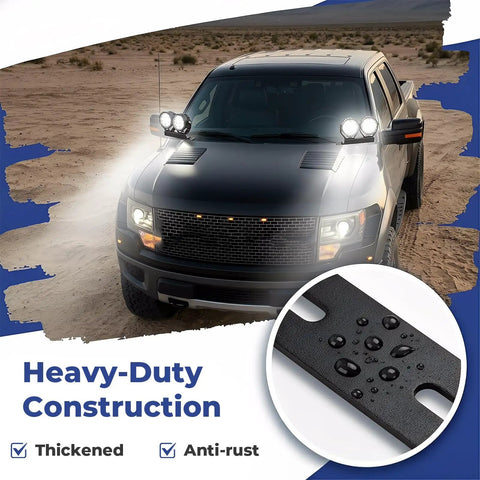 Two Pack Ditch Light Bracket Extensions For Trucks SUVs UTVs And ATVs Easy Bolt On Mounting Kit Black Compatible With Most Ditch Light Brackets No Drilling Quick Install Off Road Ready