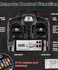 One Six Scale RC Tank With Infrared Battle, Smoke, Sound And Lights, remote control functions and buttons detailed view