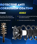 Comparison of rusty strut versus Aegle's Toyota Corolla Front Strut Assembly With Coil Spring And Sway Bar Links Kit Replaces 172114 172115 Fits 2003 2008 4 Piece Suspension Upgrade Ready To Install with anti-corrosion coating.