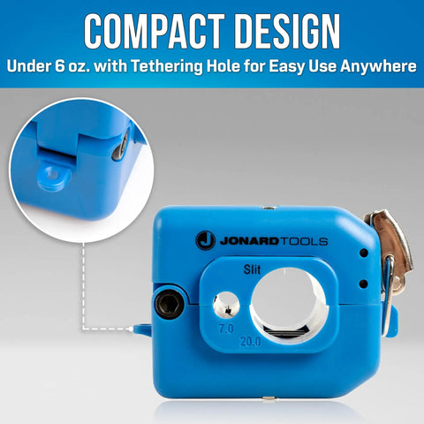 Microduct Slitting Tool Kit For 7 Mm To 20 Mm Ducts Six Diameter Coverage Clean Precise Cuts Ultra Lightweight Under 6 Oz Compact Field Ready With Tether Hole blue metal slitting tool