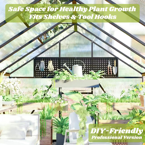 Walk In Outdoor Greenhouse 8x12 Ft With Polycarbonate Panels Easy Install Aluminum Frame Roof Vent Charcoal Black Durable Backyard Garden Greenhouse For Outside Plants Seedlings And Seasonal Growth