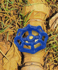 Outdoor Faucet Handle Replacement Kit 5 Pack Blue Iron Valve Handwheels 2.3 Inch Size Fits Garden Hose Water Pipe