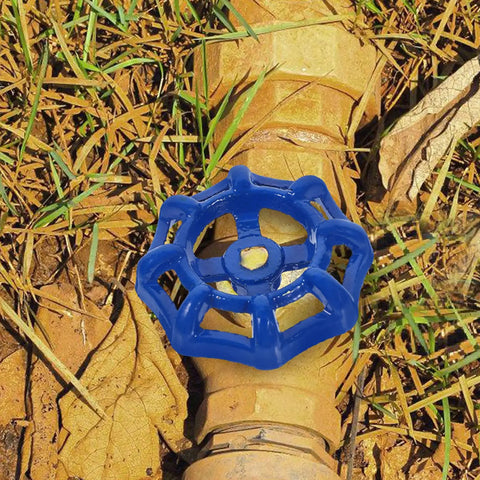 Outdoor Faucet Handle Replacement Kit 5 Pack Blue Iron Valve Handwheels 2.3 Inch Size Fits Garden Hose Water Pipe