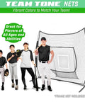 Replacement 7 Ft By 7 Ft Baseball Softball Net For Batting Practice And Pitching, frame not included, shown with players
