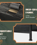Close-up of Eight Drawer Fabric Dresser for Bedroom and Beyond showing high-grade fabric and adjustable feet for stability.