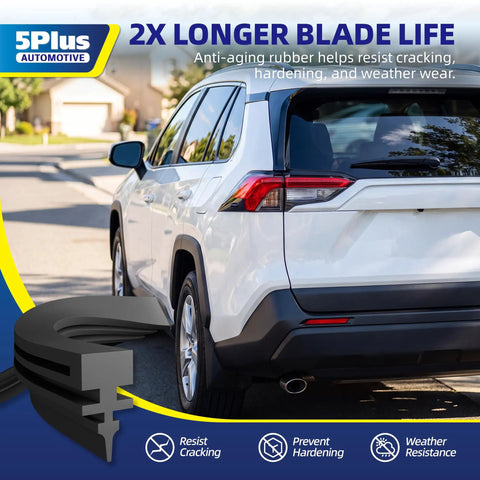 Top Tier 13 Inch Rear Windshield Wiper Blade For Chevy Equinox Cadillac Escalade Gmc Terrain on SUV, featuring anti-aging rubber.