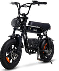 R6mini 1000W Fat Tire Electric Bike With Front Light And Bluetooth Speaker, side view with basket and suspension