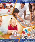 Ultimate STEM Electronics Kit for Kids: 500+ Circuit Projects, Safe Kid Friendly Parts, QR Guided Step by Step Guides, RGB Lights, Fan, Music, and Bonus Projection for Ages 5 and Up, STEM circuit kit