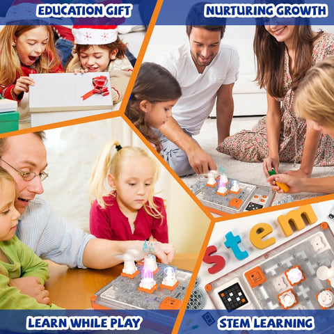 Ultimate STEM Electronics Kit for Kids: 500+ Circuit Projects, Safe Kid Friendly Parts, QR Guided Step by Step Guides, RGB Lights, Fan, Music, and Bonus Projection for Ages 5 and Up, STEM circuit kit