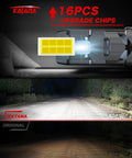 H7 Light Bulbs Pack Of 2 Four Hundred Percent Brighter 6500K Plug And Play No Adapter Required For Powersports Off Road Driving Clear White Beam And Easy Install, close-up with 16pcs upgrade chips