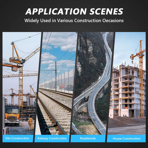 Image showcasing application scenes for Get Your Hands On This Badass 5/8 Inch Electric Hydraulic Rebar Bender in construction sites.